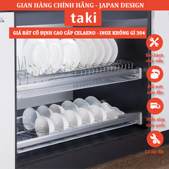 Giá Bát Tủ Bếp Cố Định CELAENO CAO CẤP, 2&3 Tầng, INOX 304, Bảo Hành Vĩnh Viễn, Có Thợ Lắp