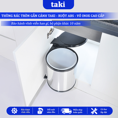 Thùng Rác Gắn Cánh Tủ Bếp TAKI CAO CẤP, Thùng Rác Tủ Bếp - Bọc INOX Không Gỉ 304 - Bảo Hành 10 Năm - Có Thợ Lắp