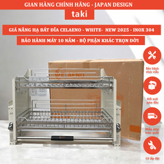 Giá Bát Nâng Hạ, Kệ Chén Nâng Hạ Tủ Bếp CELAENO - WHITE END BACK-  INOX Không Gỉ 304 - Bảo Hành Vĩnh Viễn - Có Thợ Lắp