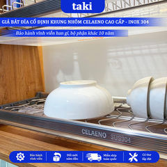 Giá Bát Tủ Bếp Cố Định CELAENO CAO CẤP, 2&3 Tầng, Khung Nhôm, INOX 304, Bảo Hành Vĩnh Viễn, Có Thợ Lắp
