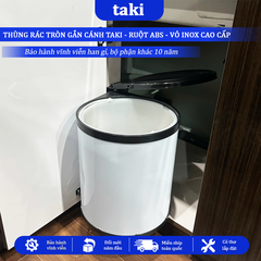 Thùng Rác Tủ Bếp - Thùng Rác Tròn Gắn Cánh TAKI CAO CẤP - Bảo Hành 10 Năm - Có Thợ Lắp