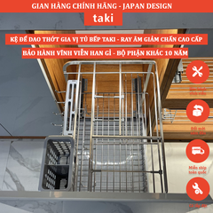 Kệ Dao Thớt & Gia Vị Tủ Bếp TAKI INOX Không Gỉ 304 -  Ray Âm Giảm Chấn Cao Cấp   - BẢO HÀNH VĨNH VIỄN - Có Thợ Lắp Đặt