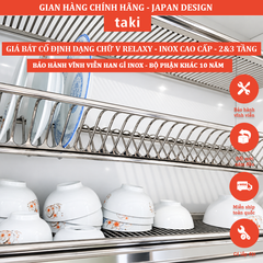 Giá Bát Cố Định RELAXY CAO CẤP - Dạng Chữ V, 2&3 Tâng - Bảo Hành INOX Vĩnh Viễn - Có Thợ Lắp