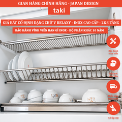 Giá Bát Cố Định RELAXY CAO CẤP - Dạng Chữ V, 2&3 Tâng - Bảo Hành INOX Vĩnh Viễn - Có Thợ Lắp