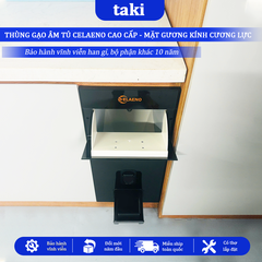 Thùng Gạo Tủ Bếp CELAENO CAO CẤP,, Thùng Gạo Âm Tủ, Mặt Gương Cường Lực, Bảo Hành Vĩnh Viễn