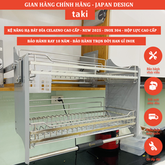 Giá Bát Nâng Hạ, Kệ Chén Nâng Hạ Tủ Bếp CELAENO - WHITE END BACK-  INOX Không Gỉ 304 - Bảo Hành Vĩnh Viễn - Có Thợ Lắp