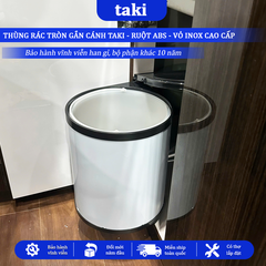 Thùng Rác Tủ Bếp - Thùng Rác Tròn Gắn Cánh TAKI CAO CẤP - Bảo Hành 10 Năm - Có Thợ Lắp