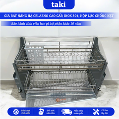 Kệ Chén Di Động, Giá Bát Nâng Hạ CELAENO GRAY, Kệ Chén Nâng Hạ - INOX Không Gỉ 304 - Bảo Hành Vĩnh Viễn - Có Thợ Lắp