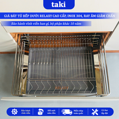 Giá Kéo Bát Tủ Bếp Dưới Đa Năng RELAXY, Kệ Chén Tủ Bếp - INOX  304 - Ray Âm Giảm Chấn - Bảo Hành Vĩnh Viễn - Có Thợ Lắp