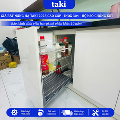 Kệ Đựng Gia Vị, Chai Lọ Tủ Bếp TAKI CAO CẤP, Chất Liệu INOX 304, Hệ Ray giảm Chấn, Bảo Hành Vĩnh Viễn, Có Thợ Lắp