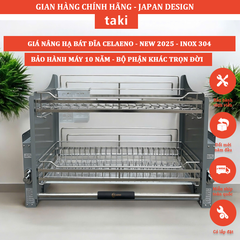 Giá Bát Nâng Hạ, Kệ Chén Nâng Hạ Tủ Bếp CELAENO - WHITE END BACK-  INOX Không Gỉ 304 - Bảo Hành Vĩnh Viễn - Có Thợ Lắp