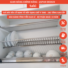 Giá Bát Cố Định Tủ Bếp TAKI, Kệ Chén Tủ Bếp Dạng Chữ V, INOX 304  Bảo Hành INOX Vĩnh Viễn - Có Thợ Lắp