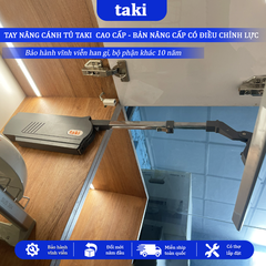 Tay Nâng Cánh Tủ TAKI G225, Bản Nâng Cấp Có Chỉnh Lực, Dừng Đa Điểm, Tay Đẩy Cánh Tủ - Bảo Hành 10 Năm - Có Thợ Lắp