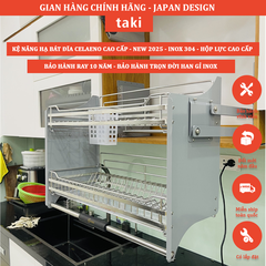 Kệ Chén Di Động, Giá Bát Nâng Hạ CELAENO GRAY, Kệ Chén Nâng Hạ - INOX Không Gỉ 304 - Bảo Hành Vĩnh Viễn - Có Thợ Lắp