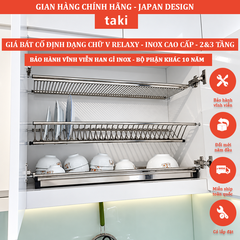 Giá Bát Cố Định RELAXY CAO CẤP - Dạng Chữ V, 2&3 Tâng - Bảo Hành INOX Vĩnh Viễn - Có Thợ Lắp
