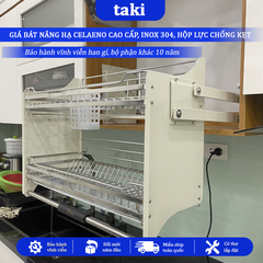 Giá Bát Nâng Hạ CELAENO CAO CẤP- WHITE, Bảo Hành Hộp Lực 10 Năm, INOX Vĩnh Viễn Han Gỉ - INOX Không Gỉ 304  - Có Thợ Lắp