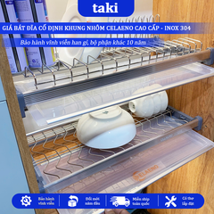 Giá Bát Tủ Bếp Cố Định CELAENO CAO CẤP, 2&3 Tầng, Khung Nhôm, INOX 304, Bảo Hành Vĩnh Viễn, Có Thợ Lắp