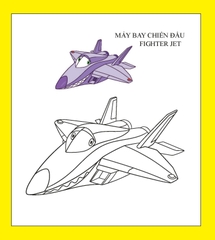 Họa sĩ nhí tô màu - Máy bay và xe cộ