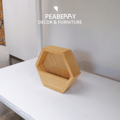 Khay gỗ decor lục giác
