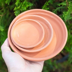 Đế lót chậu đất nung trắng 8 cm