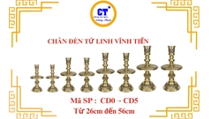 Cặp chân đèn tứ linh Vĩnh Tiến cao 25cm đến 56cm
