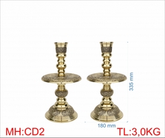 Cặp chân đèn tứ linh Vĩnh Tiến cao 25cm đến 56cm