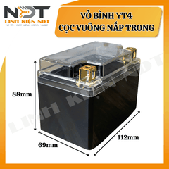 Vỏ Bình YT4 Nắp Trong Cọc Vuông - Linh Kiện NDT