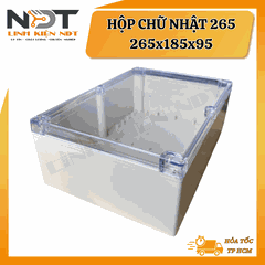 Hộp Nhựa 265x185x95 Trắng Nắp Trong Vy Anh