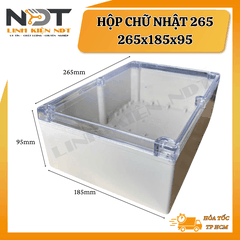 Hộp Nhựa 265x185x95 Trắng Nắp Trong Vy Anh