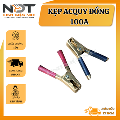 Kẹp ắc quy Acquy 100A Đồng Nguyên Chất (Đỏ + Đen)93mm - Linh Kiện NDT