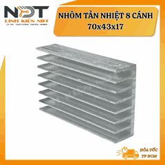 Nhôm Tản Nhiệt 8 Cánh Dài 7cm - 70*43*17mm- Linh Kiện NDT