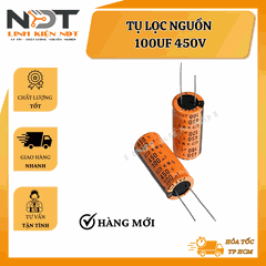 Tụ Hoá - Tụ Lọc Nguồn 100uF 450V Hàng Mới Màu Cam - Linh Kiện NDT