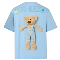 13DE MARZO TEE - Áo Thun Pop Mart Parda Bear Denim Patchwork (Blue) Best Quality