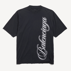 ÁO BALENCIAGA MEN'S CURSIVE T-SHIRT (BLACK)