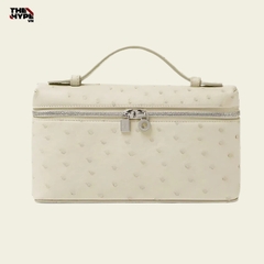 TÚI LORO PIANA EXTRA POCKET L19 OSTRICK LEATHER (Light Travertine)