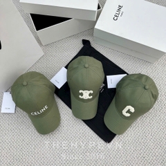 CELINE CAP- Mũ Lưỡi Trai Celine Logo Thêu (Green) [MIRROR QUALITY]