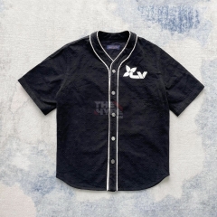 Áo Sơ Mi Louis Vuitton LV Baseball Racing Denim (Black) [Mirror Quality]