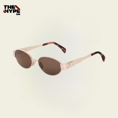 KÍNH RÂM CELINE TRIOMPHE METAL 01 (ROSE GOLD/BROWN)