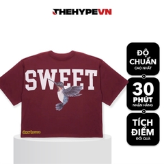 DREW TEE - Áo Thun Drew Sweet Boxy (Maroon) [Mirror Quality]