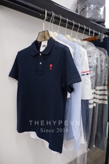 ÁO POLO AMI PARIS SMALL HEART LOGO COTTON (NAVY)