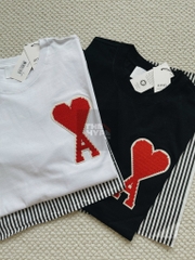 ÁO PHÔNG AMI PARIS WITH PATCH BIG HEART LOGO TEE (WHITE)