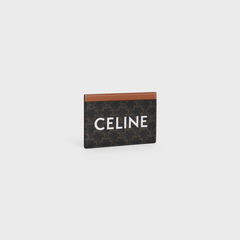 Card Holder Celine in Triomphe Canvas with Print (Tan) [MIRROR QUALITY]