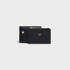 Ví Celine COMPACT WALLET WITH COIN TRIOMPHE IN SHINY CALFSKIN (Black) [MIRROR QUALITY]