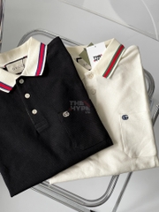 Áo Polo Gucci Cotton Piquet With Double G (White) [Mirror Quality]