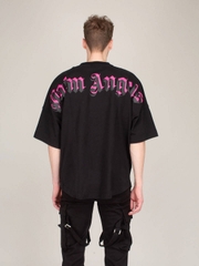 PALM ANGELS TEE - Áo PA double logo black [Mirror Quality]