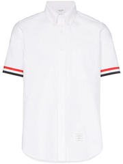 THOM BROWNE SHIRT - Áo sơ mi Thom Browne Grosgrain Oxford (Sọc tay ngắn) [Mirror Quality]