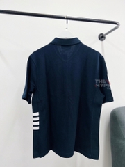 THOM BROWNE POLO - Áo Polo TB Side Stripes Insert (Navy)[MIRROR QUALITY]