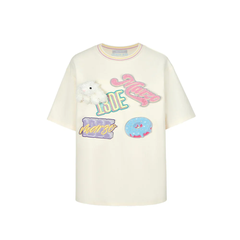 Áo Thun 13De Marzo Plush Badges Velcro (Cream) Best Quality