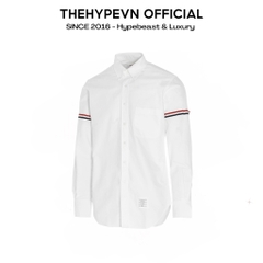 ÁO SƠ MI THOM BROWNE TB GROSGRAIN ARM BAND SOLID POPLIN (SỌC TAY)