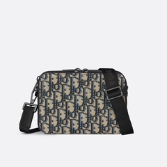 Túi Dior Pouch with Strap Beige and black Oblique [Mirror Quality]